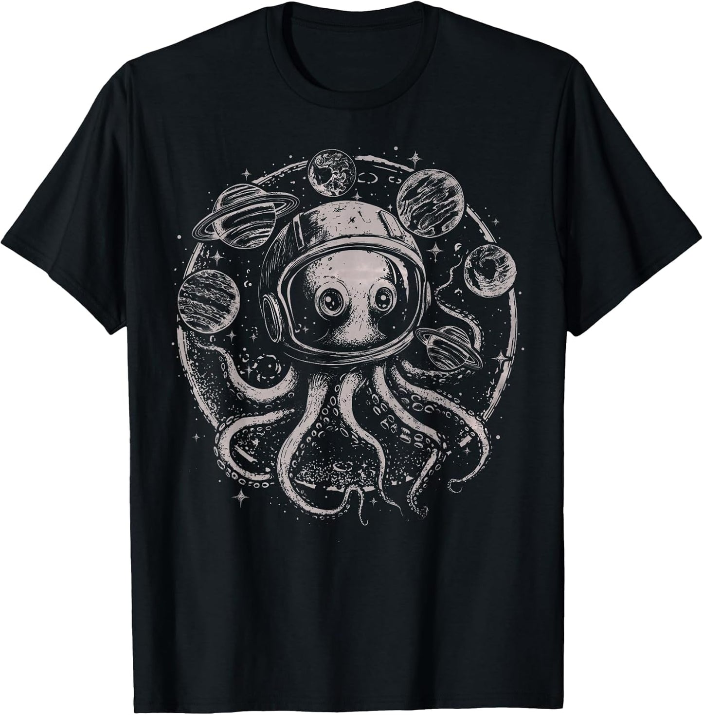 Funny Astronaut Octopus Outer Space UFO Alien Cosmic Horror