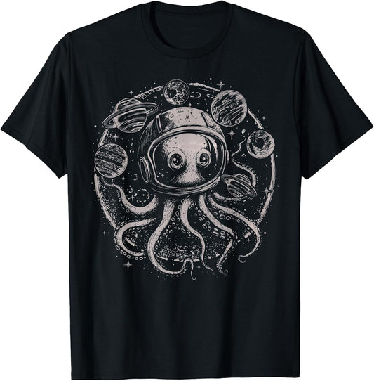 Funny Astronaut Octopus Outer Space UFO Alien Cosmic Horror
