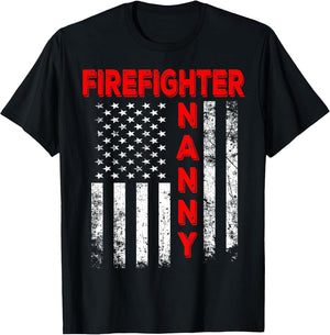 Firefighter Nanny Flag Mother's Day Women Vintage Xmas