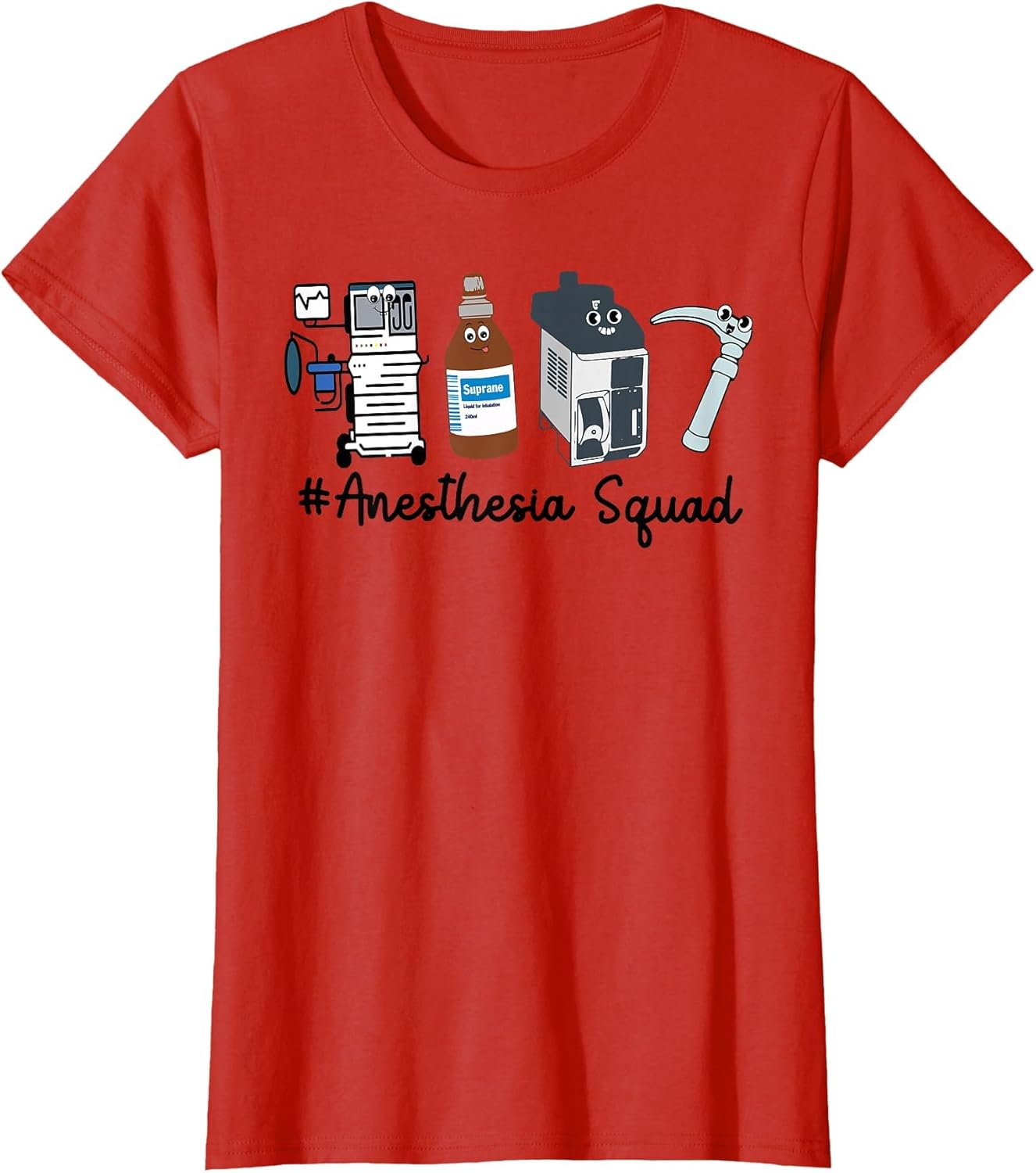 Funny Anesthesia Tech, Anesthesia Squad Goals CRNA Anesthesi , Women, Red, X-Large
