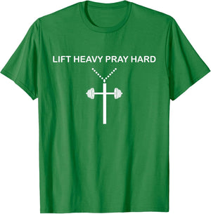 Lift Heavy Pray Hard Cross - Minimalist Christian Religious