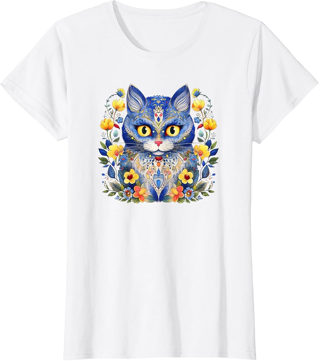 Ukraine Cat Floral Vintage Ukrainian Vyshyvanka Style