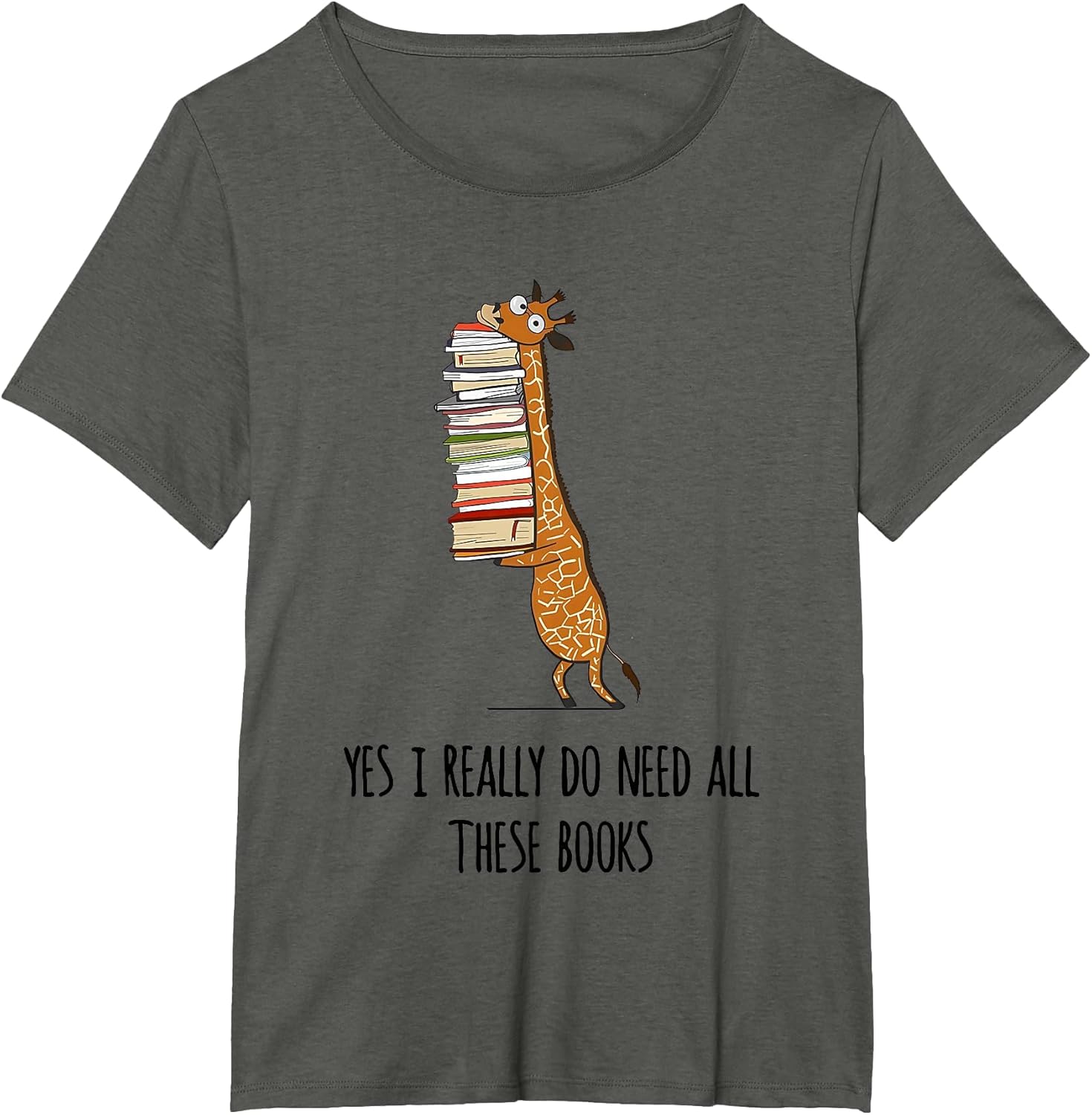 Giraffe Holding A Stack of Books Yes I Really Do Need All