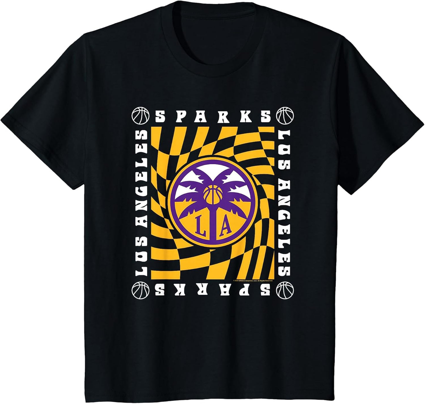 WNBA Los Angeles Sparks Retro Wavy Checkerboard