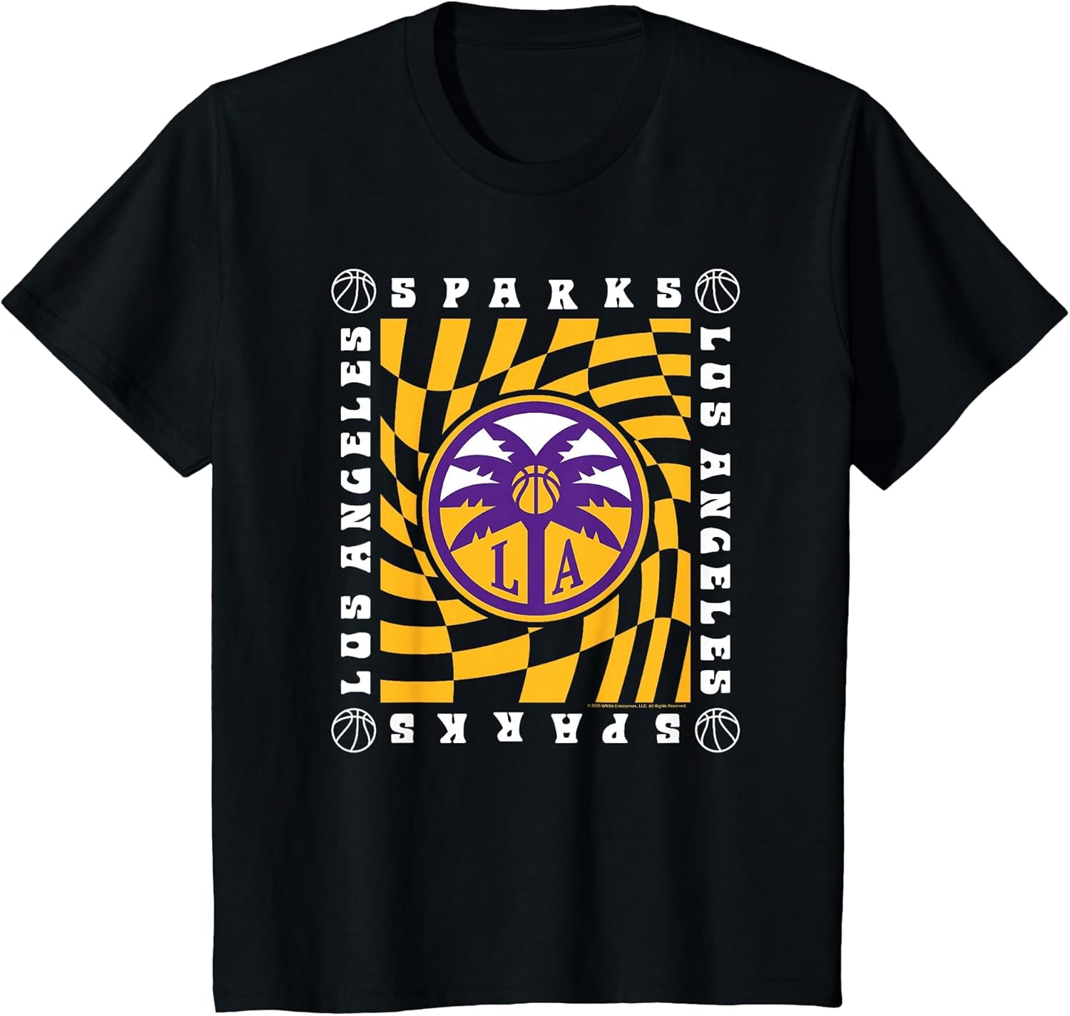 WNBA Los Angeles Sparks Retro Wavy Checkerboard