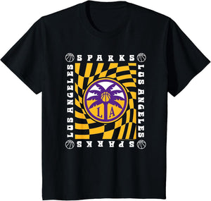 WNBA Los Angeles Sparks Retro Wavy Checkerboard