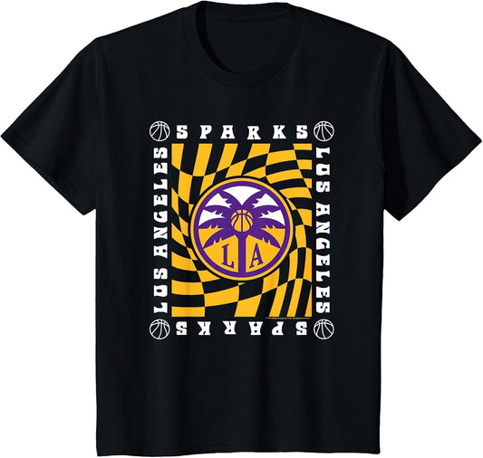 WNBA Los Angeles Sparks Retro Wavy Checkerboard