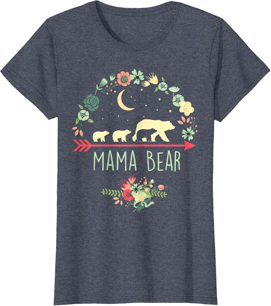 Mama Bear with 3 Cubs Shirt Floral Mother's Day