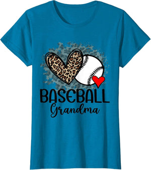 Baseball Grandma Funny Leopard Heart Proud Baseball Grandma
