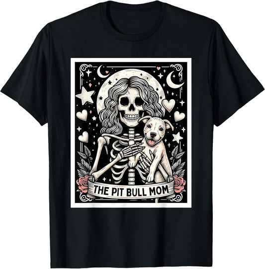 Pitbull Mom Tarot Card Cute Skeleton Pittie Mom Women Girls