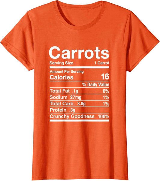 Carrots Costume Carrot Shirt Nutrition Facts