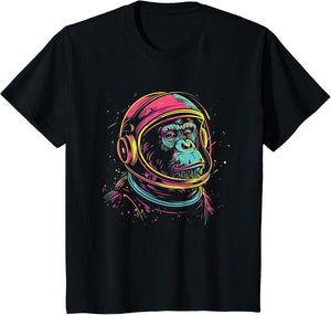 Astronaut Chimp Monkey, Spaceman Chimp Neon Design