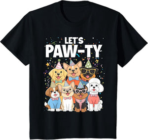 Dog Mom Birthday Dog Bday Boy Girl Let's Pawty Birthday