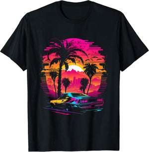 Retrowave Synthwave Aesthetic Sports Car 80s 90s