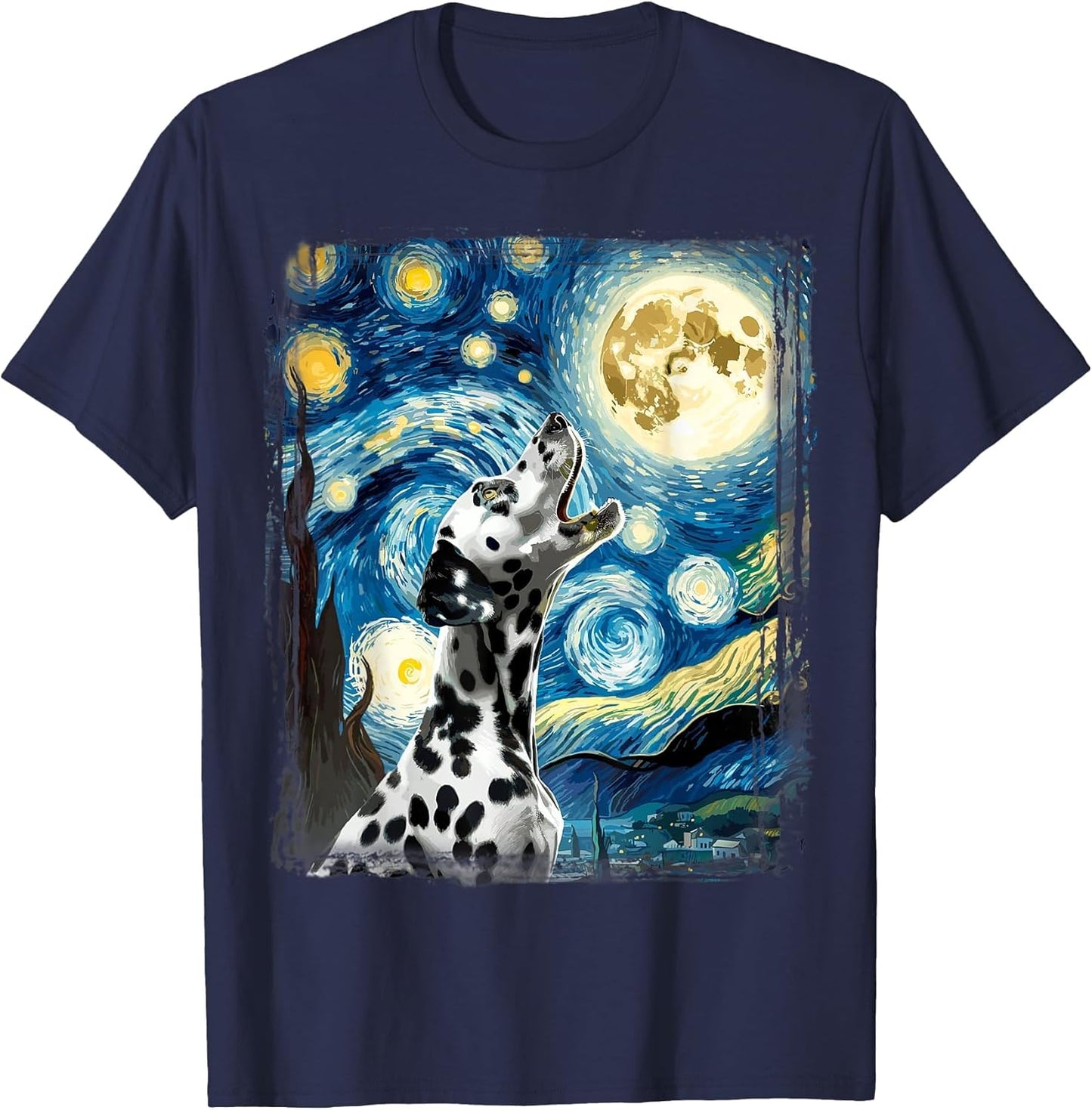 Dalmatian Dog Canine Art Van Gogh Starry Night Dalmatian