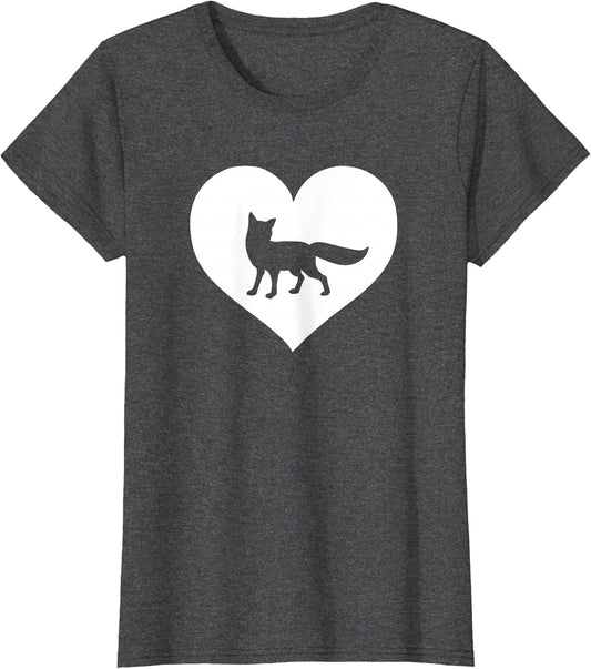A Cute Purple or Pink Fox , Women, Dark Heather Grey, Large