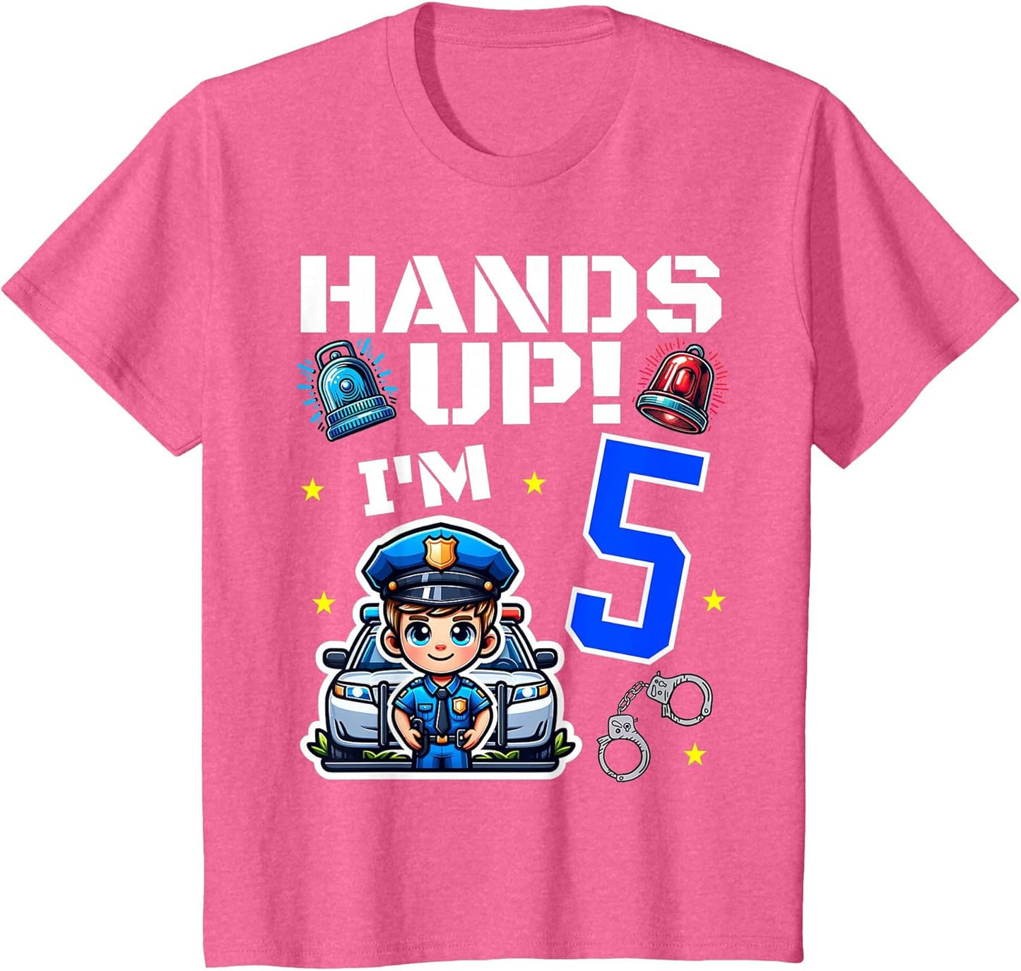 Kids 5th Birthday Boy Police Car Policeman 5 Years Old Officer
