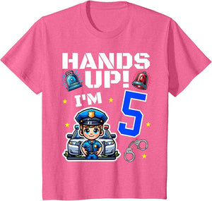 Kids 5th Birthday Boy Police Car Policeman 5 Years Old Officer