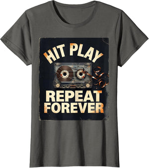 Hit Play Repeat Forever Music Lover Design