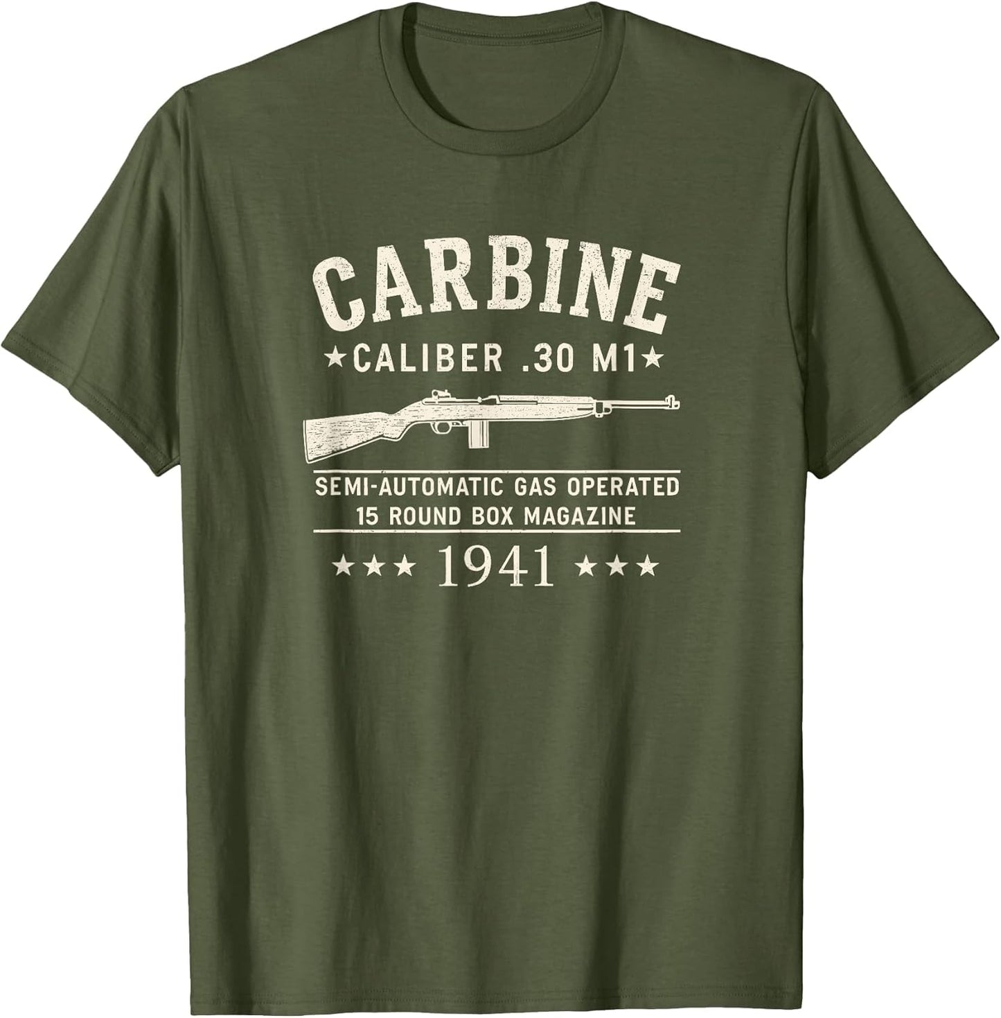 M1 Carbine WWII 1941 Distressed Vintage Graphic