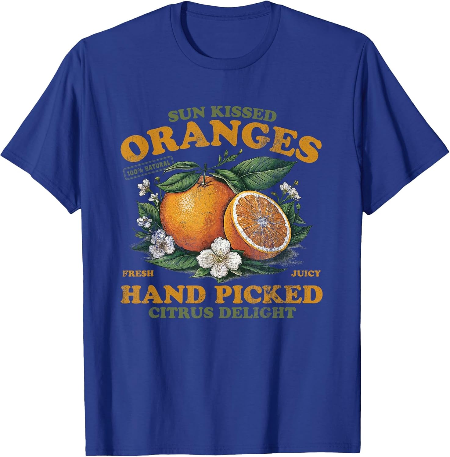 Oranges Hand Picked Vintage Fruit Retro Peach Graphic