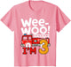 Kids 3rd Birthday Fire Truck Wee-Woo 3 Year Old Firefighter Boy