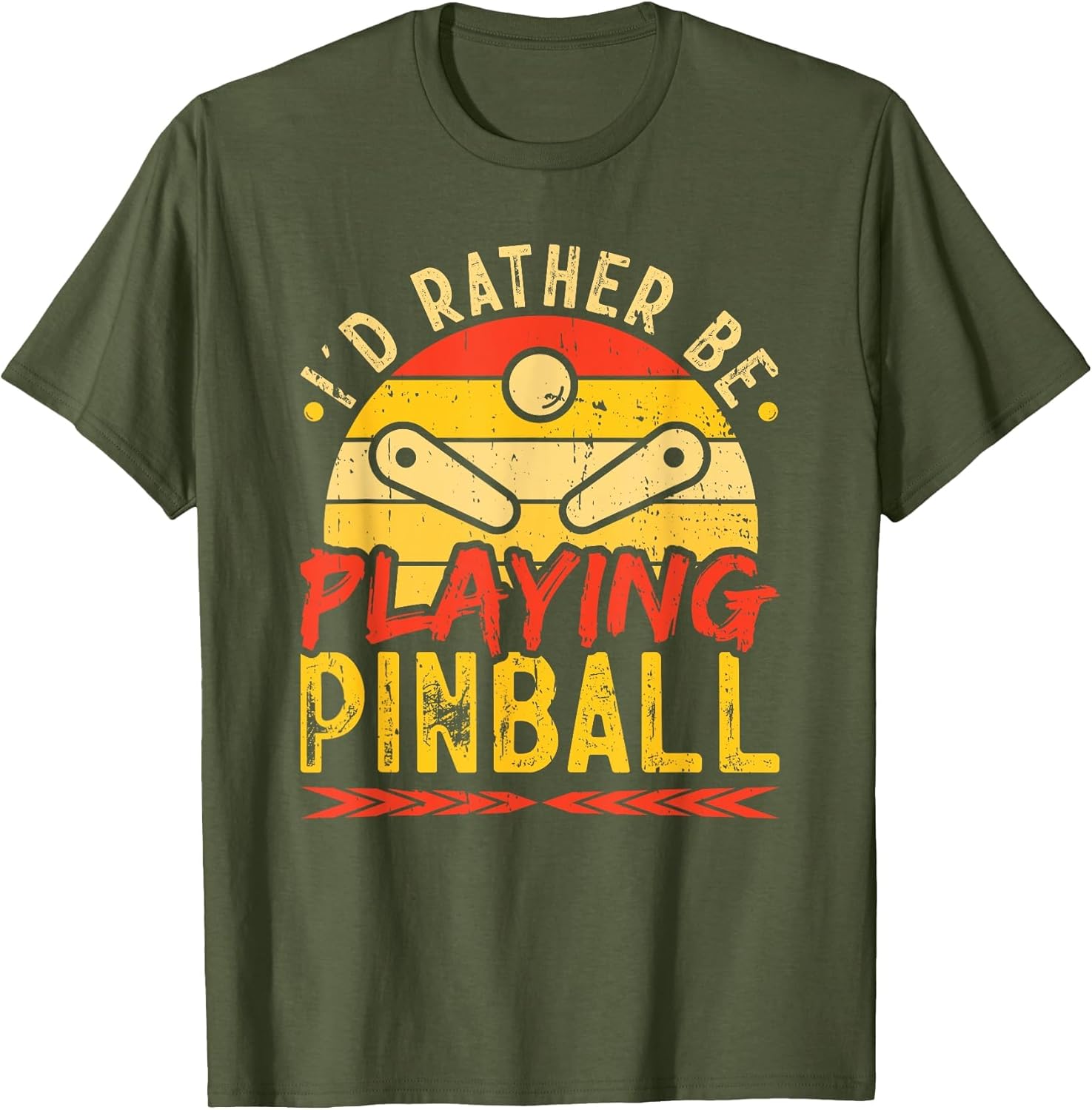 I'd Rather Be Playing Pinball Retro Vintage Arcade Game