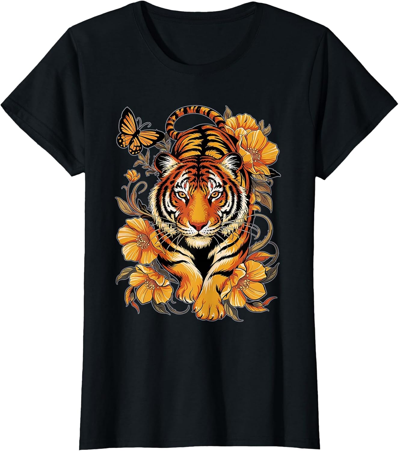 Black and Striped Tiger Funny Graphic