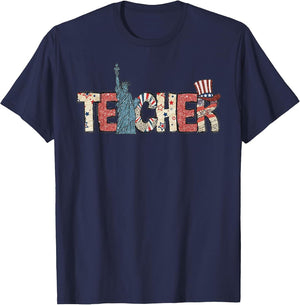 Teacher Life American Flag 4th of July USA Teacher Patriotic