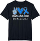 Peace Love Cure Type 1 Diabetes Awareness T1D Ribbon Blue