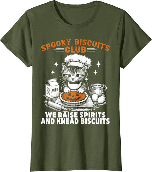Spooky Biscuits Club Cat, Funny Halloween Cat Baking