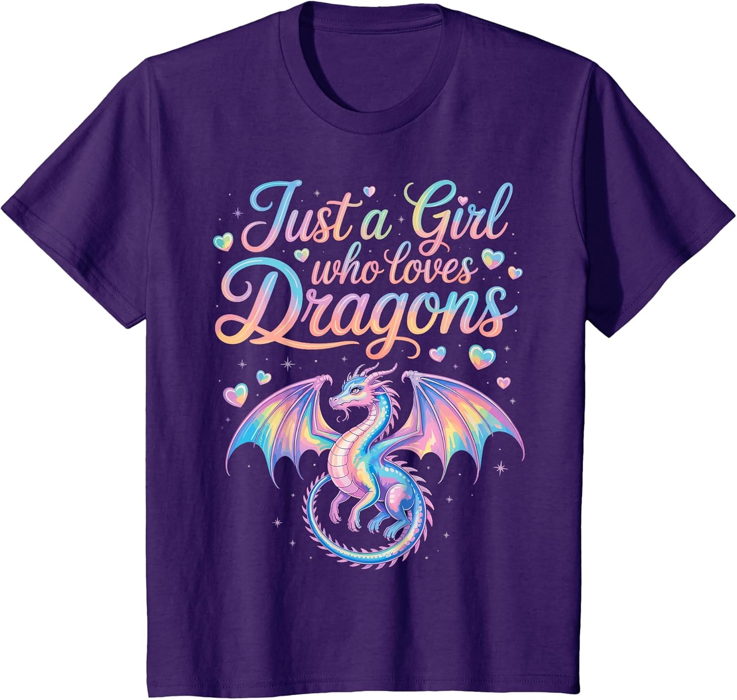 Just a Girl Who Loves Dragons Cute Colorful Dragon