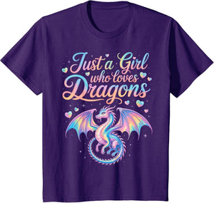 Just a Girl Who Loves Dragons Cute Colorful Dragon