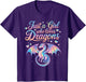Just a Girl Who Loves Dragons Cute Colorful Dragon