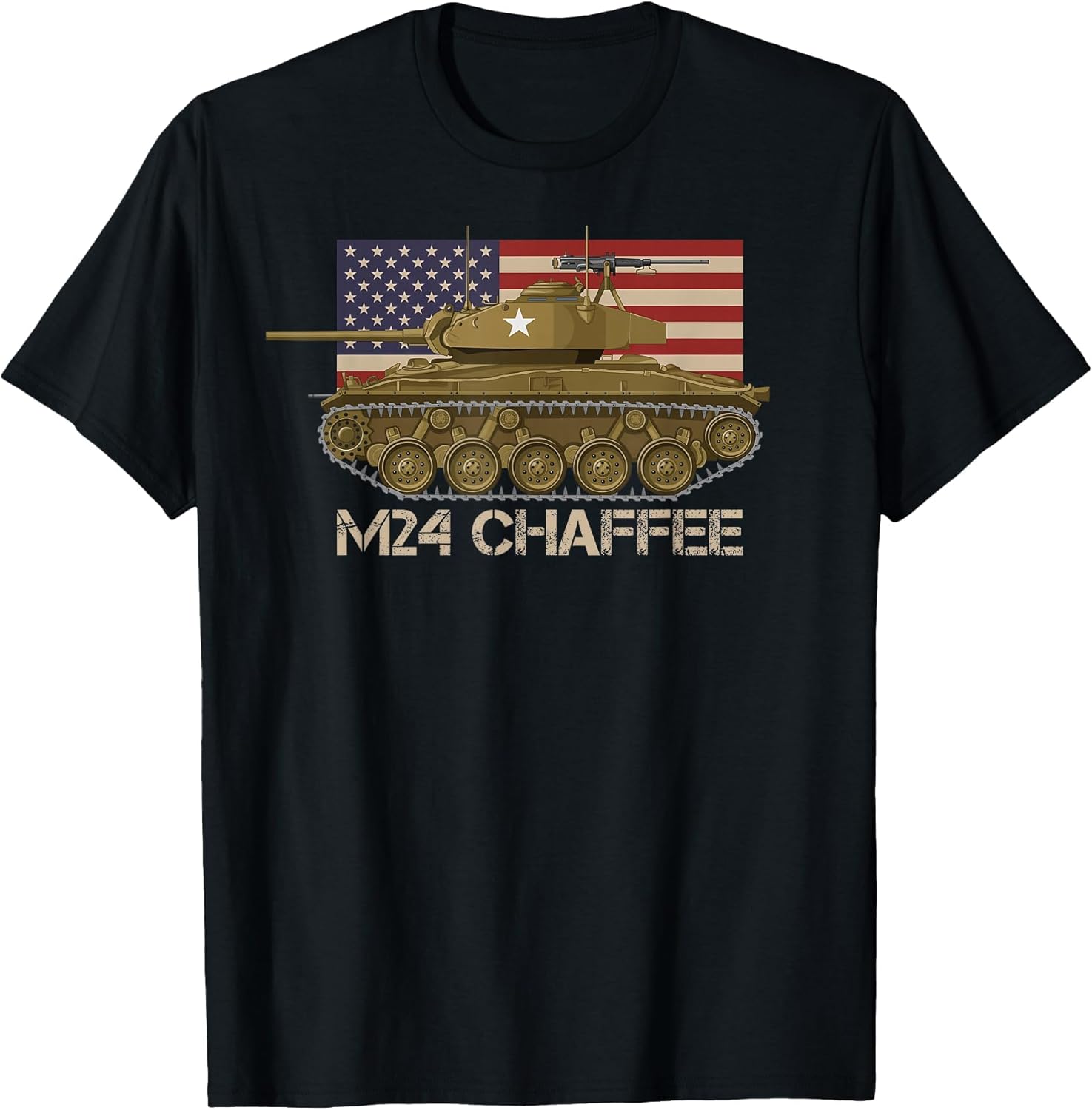 M24 Chaffee American WW2 Light Tank USA American Flag