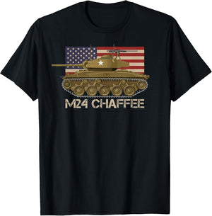M24 Chaffee American WW2 Light Tank USA American Flag