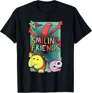 Smiling Friends Crawling Character Collage Cartoon