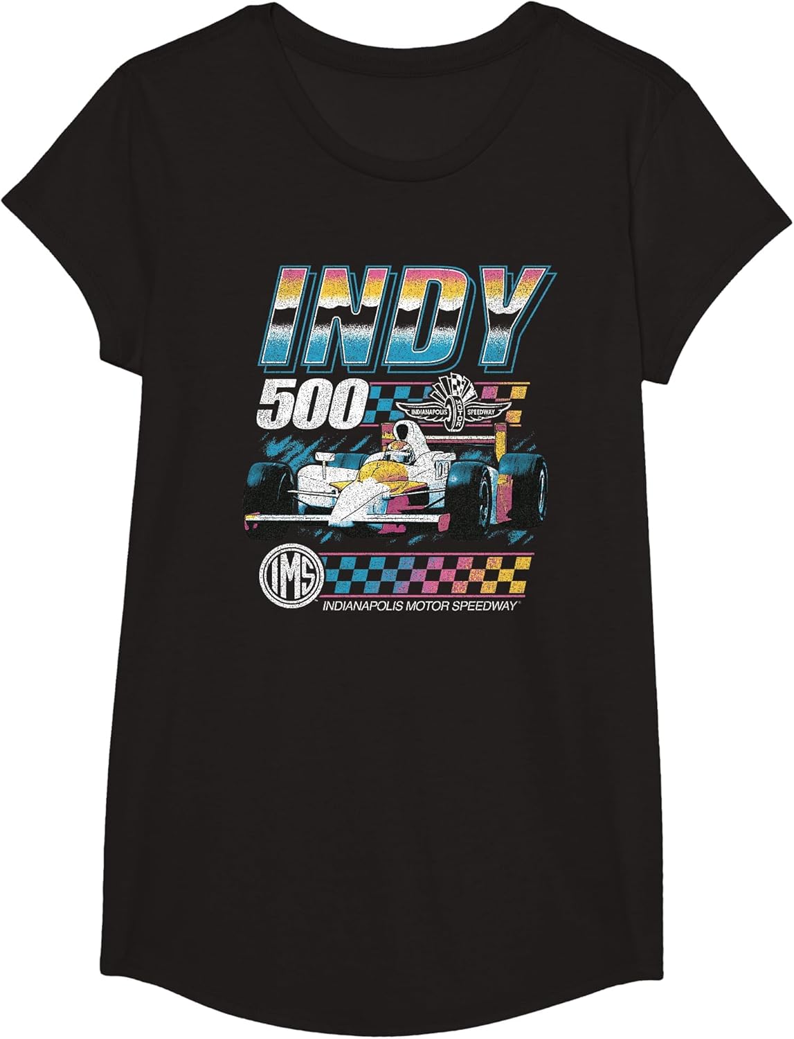 Indy 500 Indianapolis Motor Speedway Distressed Chrome Neon