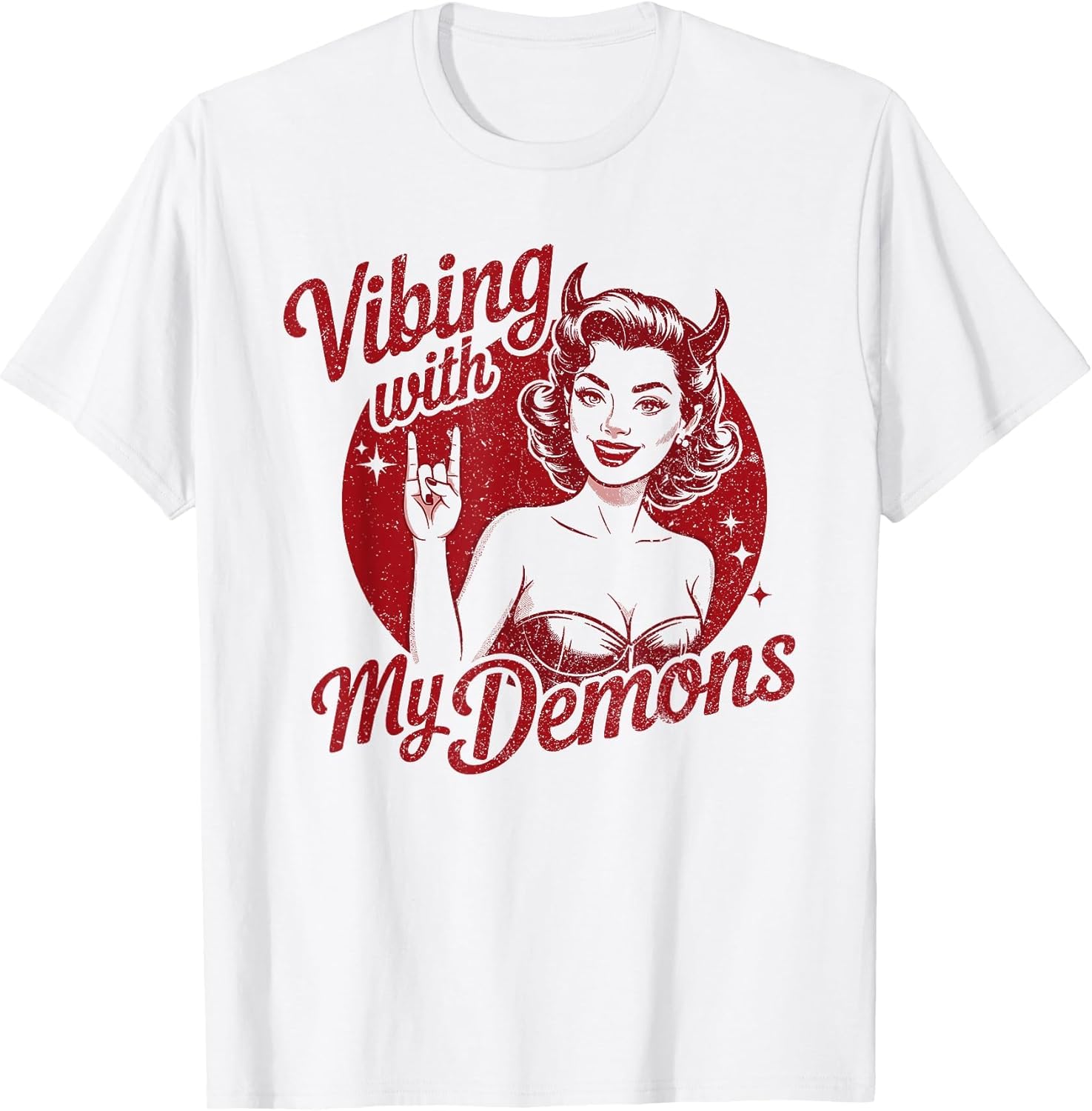 Vibing with My Demons Retro Devil Girl