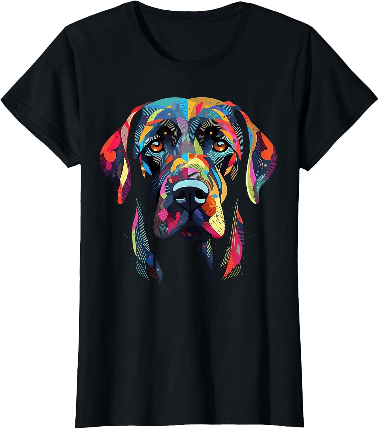 Labrador Retriever Colorful Dog Face Funny Lab Lover Black