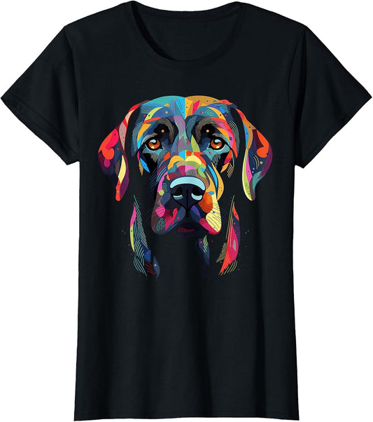 Labrador Retriever Colorful Dog Face Funny Lab Lover Black