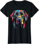 Labrador Retriever Colorful Dog Face Funny Lab Lover Black