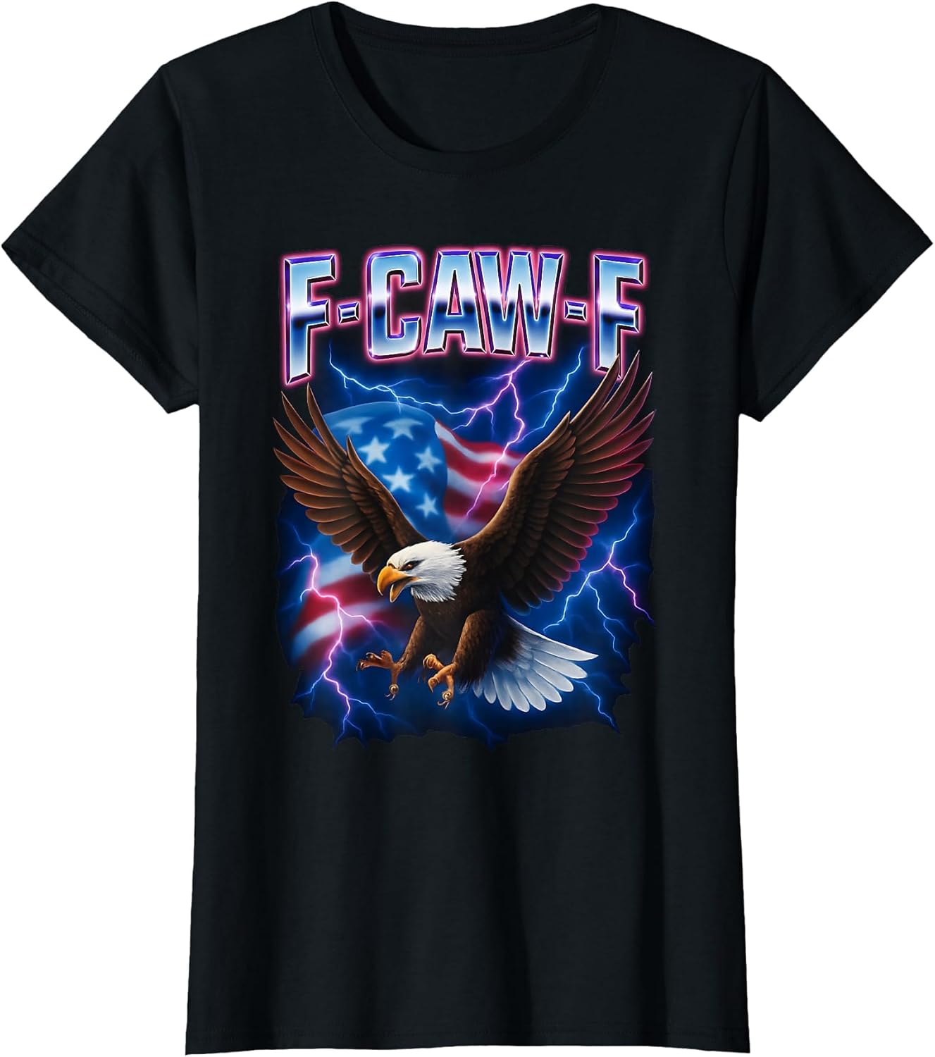 F Caw F Bald Eagle Quote Humor Meme USA Flag 4th of July