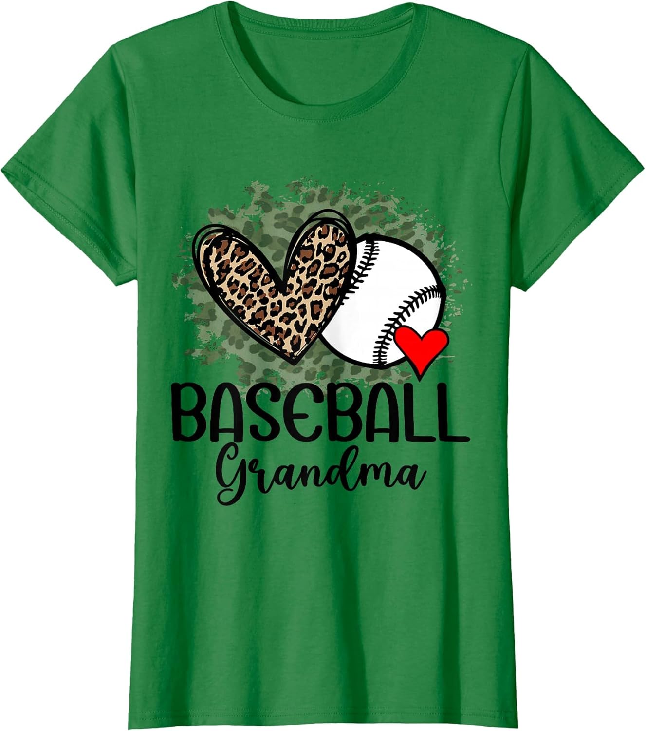 Baseball Grandma Funny Leopard Heart Proud Baseball Grandma