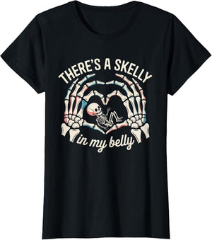 Skeleton Pregnancy Halloween There's a Skelly in My Belly