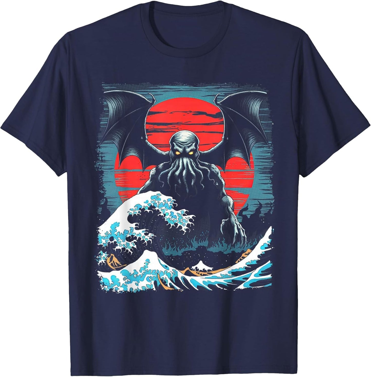Vintage Japanese Cthulhu Great Wave of Kanagawa Poster