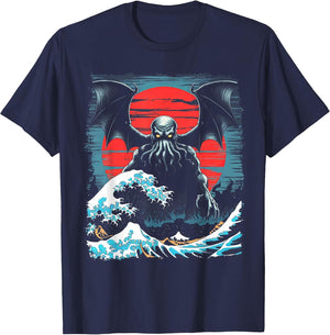 Vintage Japanese Cthulhu Great Wave of Kanagawa Poster