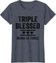 Triple Blessed Mama of Three Boys Girls Kids Blessed Mom