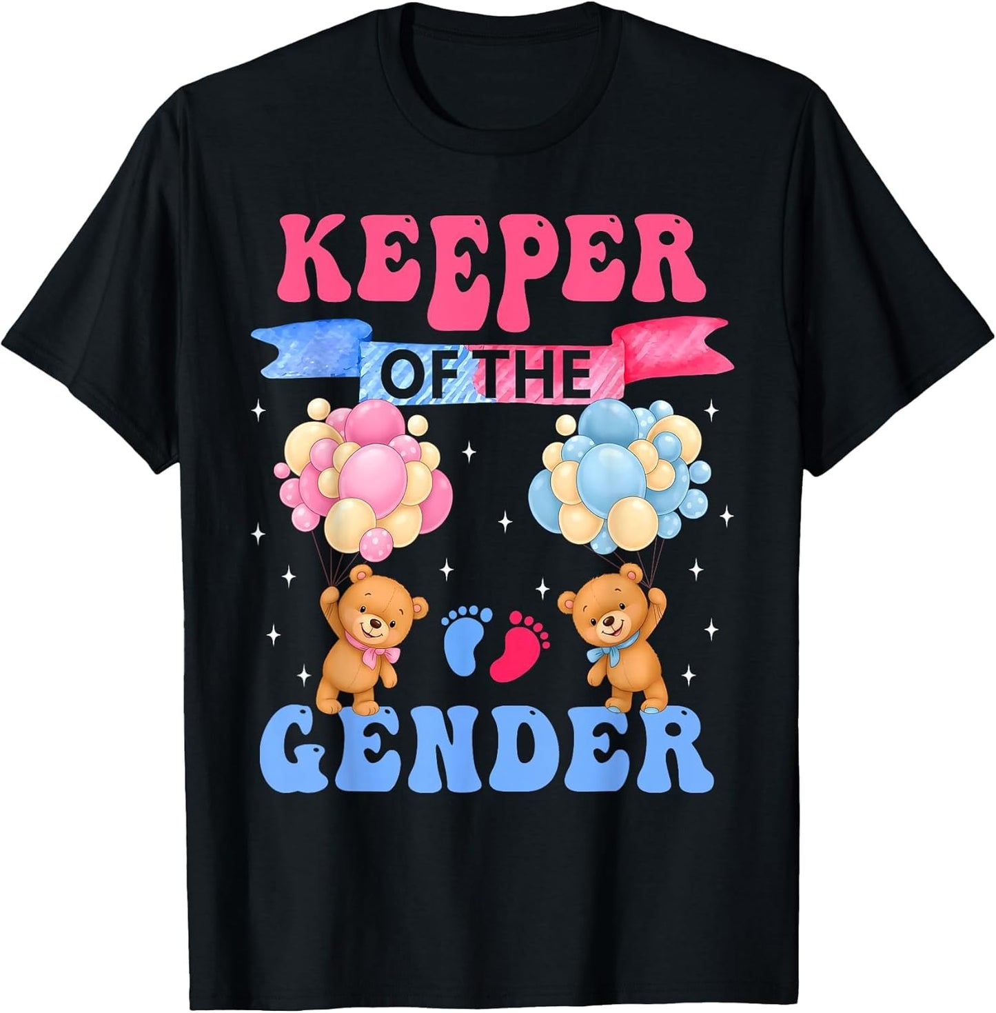 Keeper of The Gender Reveal Cute Bear Balloons Pink Or Blue