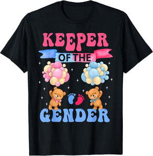 Keeper of The Gender Reveal Cute Bear Balloons Pink Or Blue
